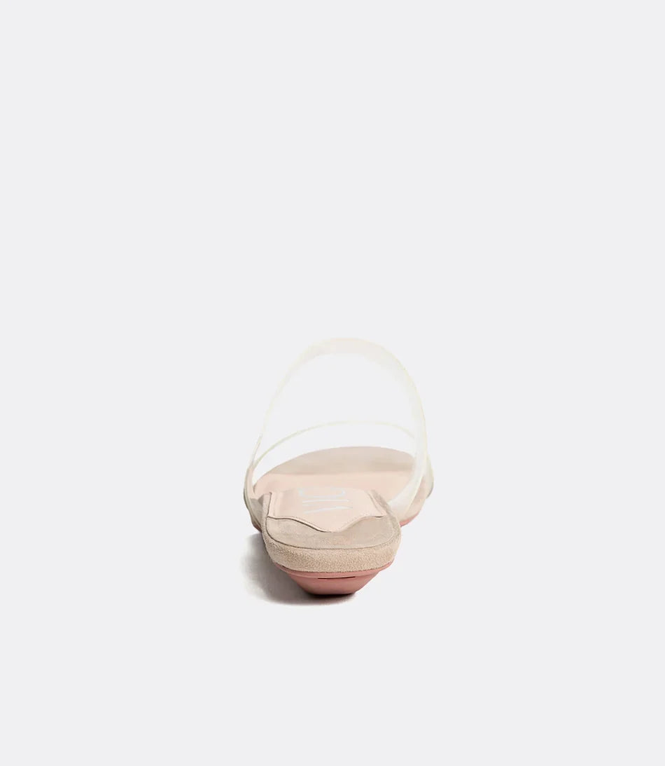 Clear Mules in Beige PVC